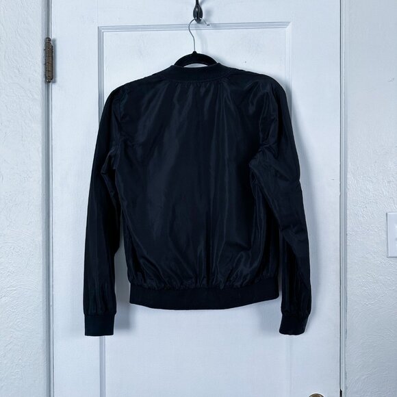 Brandy Melville | Lightweight Snap Button Bomber Jacket in Black One Size - Picture 5 of 8